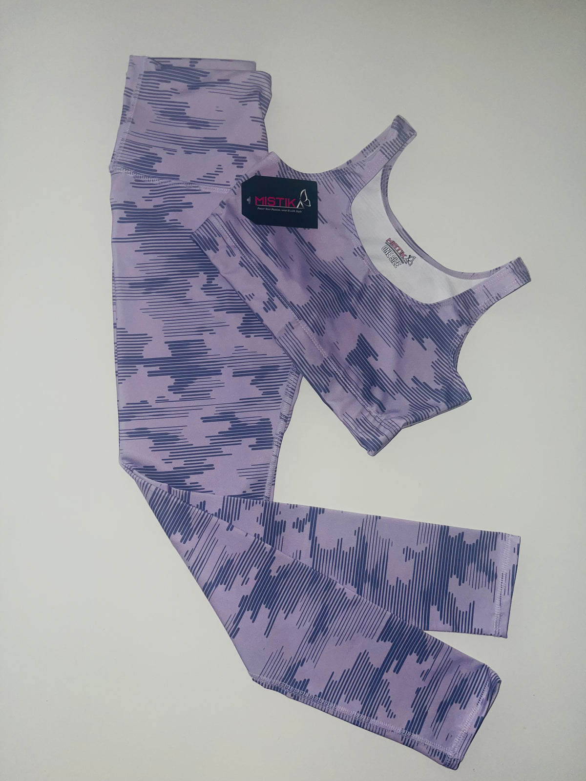 Purple/ Lines Camo Leggings Set