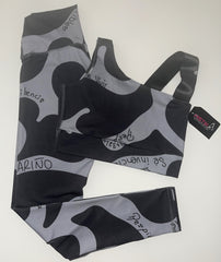 Gray/Black Cow Leggings set